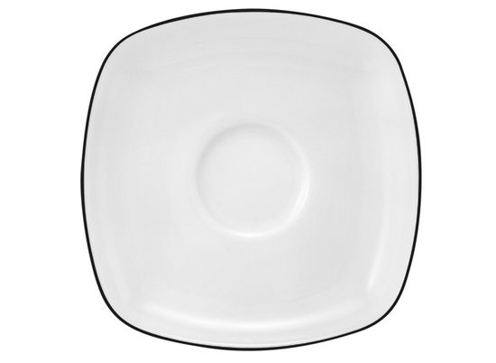 Podšálek 13 cm 4-hranný Lido Black Line, Porcelán Seltmann