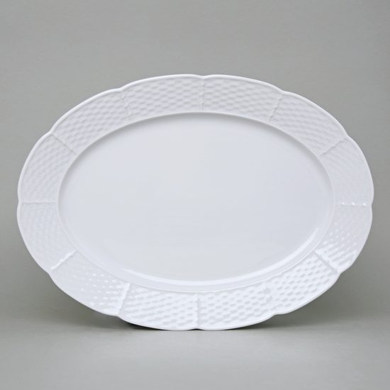 Dish oval 36 cm, Thun 1794 Carlsbad porcelain, Natalie white