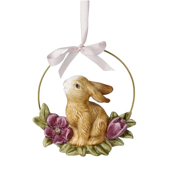 Hanging ornament Annual rabbit 2024, 9,5 / 5 / 10 cm, Biscuit china, Goebel