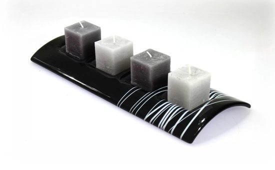 Advent Glass candlestick Tunnel, black, 34x13 cm, BDK - Glass