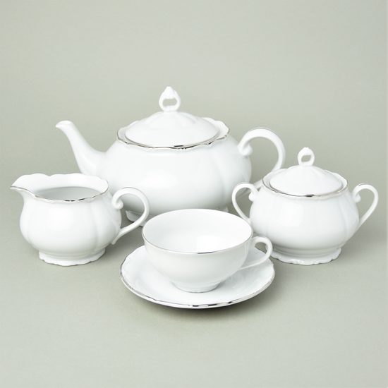 Tea set for 6 persons, HC002 platinum, Haas a Czjzek