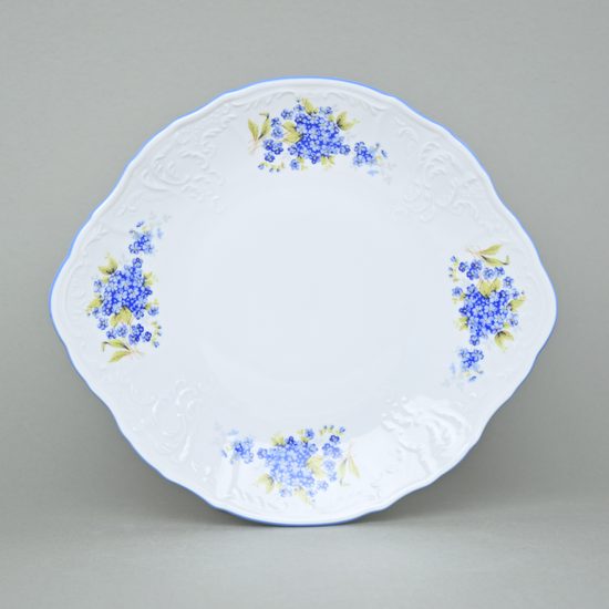 Plate cake 27 cm, Thun 1794 Carlsbad porcelain, BERNADOTTE Forget-me-not-flower