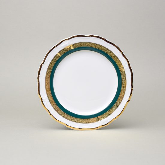 Plate dessert 19 cm, Marie Louise 8800501 gold + green, Thun 1794 a.s.