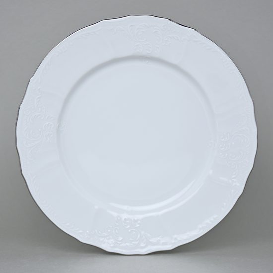 Plate dining 25 cm, Thun 1794 Carlsbad porcelain, BERNADOTTE platinum