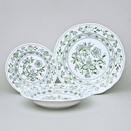 Plate set for 4 pers., 24-21-17 cm, Original Green Onion pattern