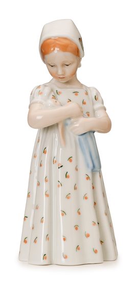 Girl in flowered dress 19 cm, Royal Copenhagen porcelain figurines