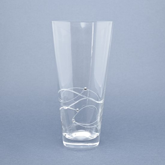 Spirála - Kónická váza 25 cm, Krystaly Swarovski, Diamante