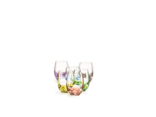 Club 60 ml Rainbow - colour set, small glass / shot, 6 pcs., Crystalex