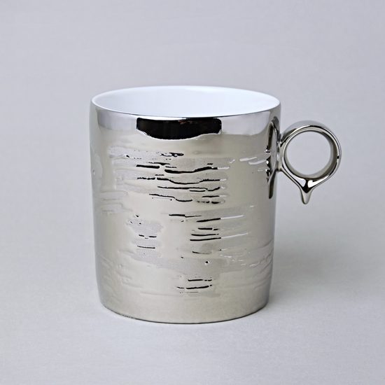 RESET, Hrnek / šálek čaj 370 ml, Titanová platina, design Tomáš Vrána, Český porcelán a.s.