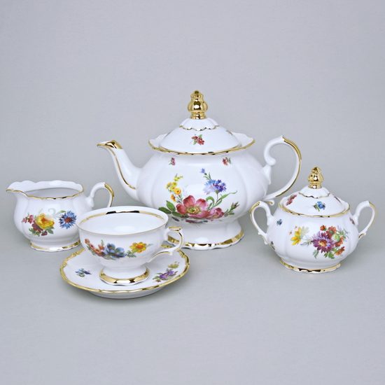 Čajová souprava pro 6 osob, Aristokrat, porcelán QueensCrown