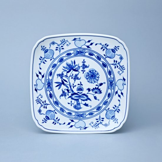 Square plate 21 cm, Original Blue Onion Pattern