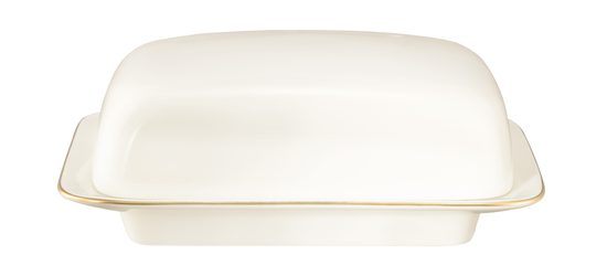 Butter dish with cover for 250 g of butter, Savona fine diamond with gold line, Seltmann porcelain