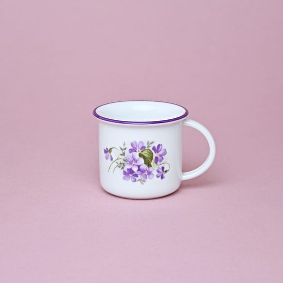 Hrnek Tina mini 100 ml, fialky, Český porcelán a.s.