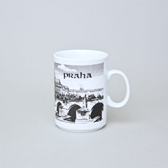 Hrnek / hrneček Boby 160 ml s motivem Karlova mostu a Pražského hradu, Prince porcelain 1925