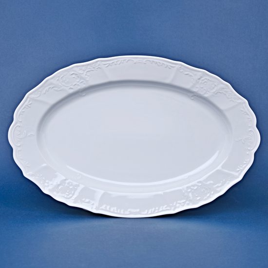 Dish oval 39 cm, Thun 1794 Carlsbad porcelain, BERNADOTTE white