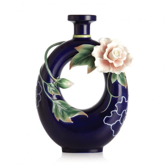 Tranquility cotton rose vase h=29,5cm, Porcelain FRANZ