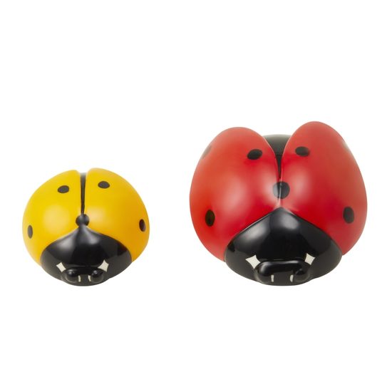 JOYOUS LADYBUG DESIGN SCULPTURED porcelain bowls (SET/2)(BIG RED AND SMALL YELLOW LADYBUG) 7,5 x 8,1 x 3,5 cm, FRANZ porcelain