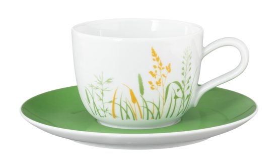 Liberty green grass: Cup coffee 260 ml + saucer 16,5 cm, Seltmann porcelain