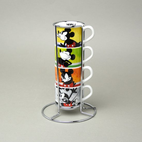 Sada 4 espresso šálků (80 ml) Mickey Mouse, porcelán, EGAN