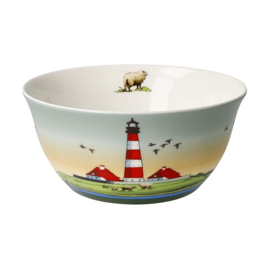 Bowl North Sea Lighthouses 15 / 15 / 7 cm, fine bone china, Scandic home, Goebel
