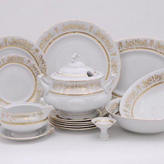 Dining set for 6 persons, Sonata, gold ornaments, Leander 1907