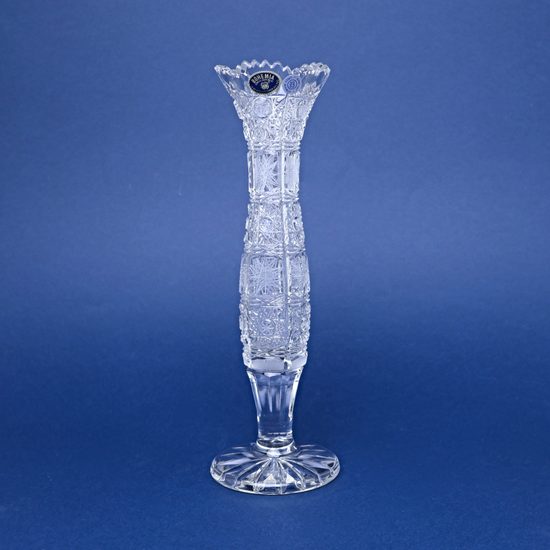 Křišťálová váza Píšťala broušená úzká 500PK, 255 mm, Crystal BOHEMIA