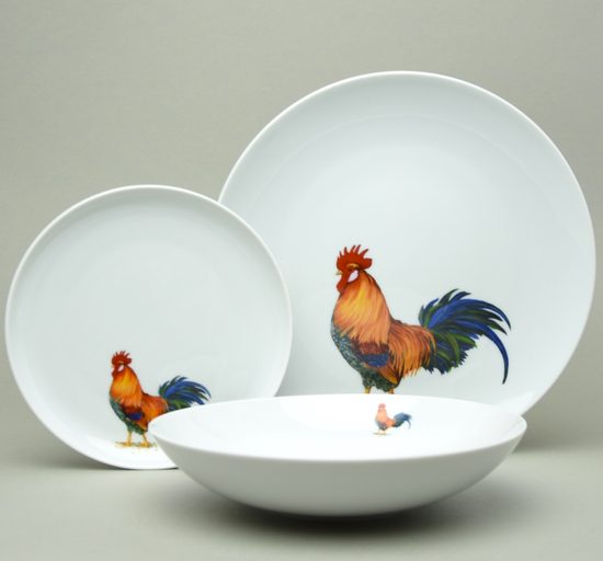ROOSTER: Plate set 12 pcs. ELEGANCE, Thun 1794 a.s.