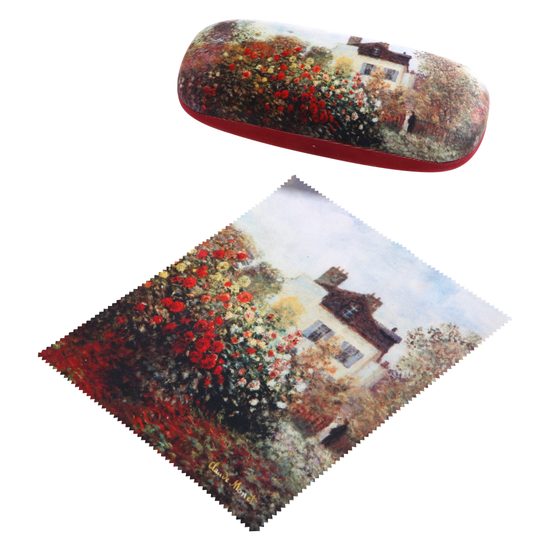 Pouzdro na brýle + čistící utěrka Monetův dům, 16 / 6 / 4,5 cm, C. Monet, Goebel