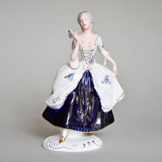 Lady With A Fan 13 x 10 x 25 cm, Isis, Porcelain Figures Duchcov