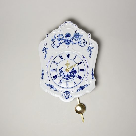 Blue Onion: Clock wall 25 x 18 cm pendular, Leander 1907