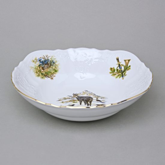 Mísa 23 cm, Thun 1794, karlovarský porcelán, BERNADOTTE myslivecká
