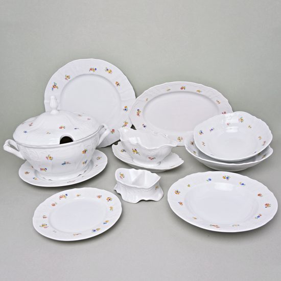 Dining set for 6 persons, Thun 1794 Carlsbad porcelain, BERNADOTTE hazenka
