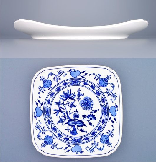 Square plate 21 cm, Original Blue Onion Pattern