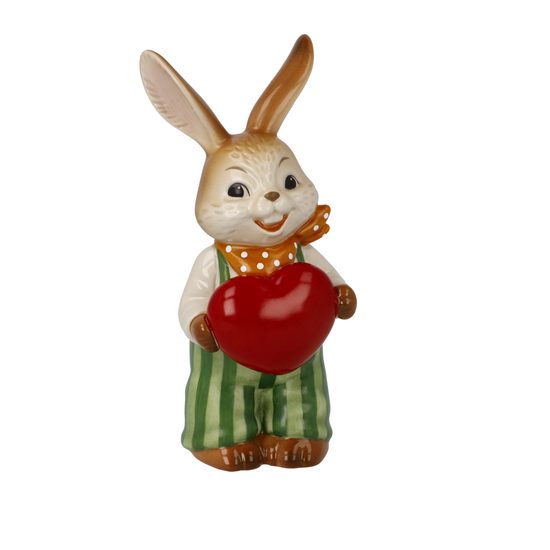 Figurka zajíčka se srdcem 5,5 / 5 / 12 cm, kamenina, Goebel