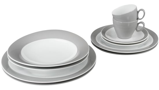 Dining set for 2 persons (10 Pcs), Trio 23613 Stone Grey, Seltmann Porcelain