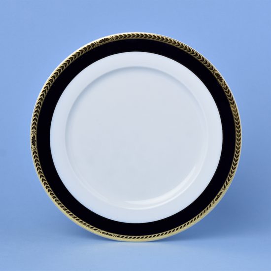 Plate dining 25 cm, Sabina, cobalt blue + gold, Leander 1907