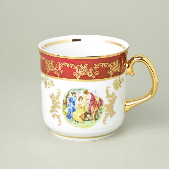 Mug Gustav 0,31 l, The Three Graces, ruby red + gold, Frederyka Carlsbad