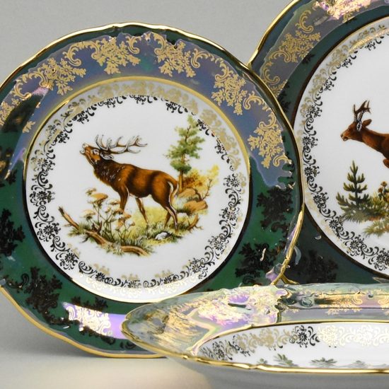 Talíř dezertní 19 cm 6 ks., myslivecká - zelená, Carlsbad