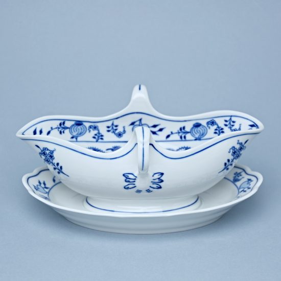 Sauceboat oval with stand 550 ml, Original Blue Onion Pattern