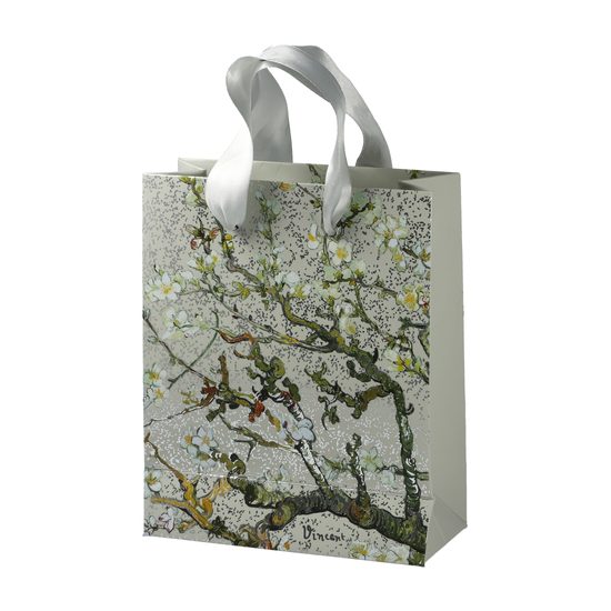 Paper gift bag, Almond tree, silver, 21 / 15 / 27 cm, V. van Gogh, Goebel