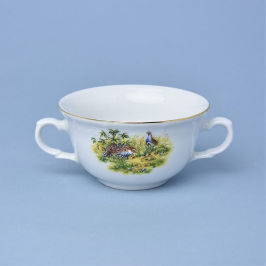 NATÁLIE hunting: Cup 290 ml soup with 2 handles, Thun 1794 Carlsbad porcelain