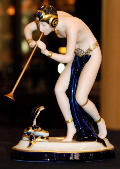 Dancer with snake 17 x 10 x 23 cm, Isis. Porcelain Figures Duchcov