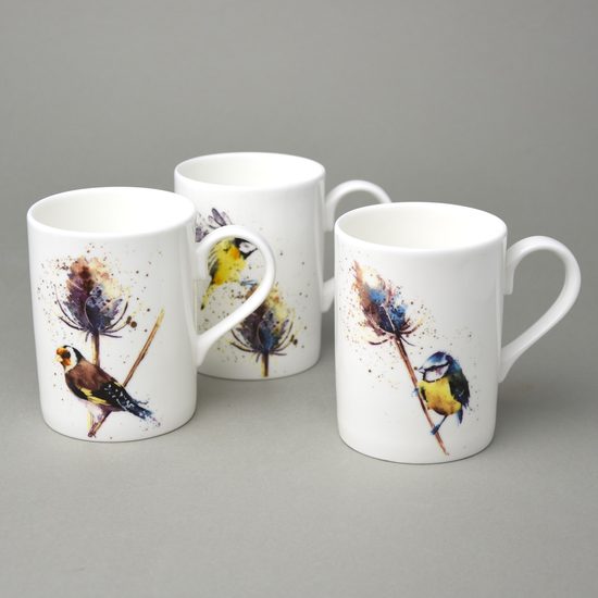 Birds and Teasels: Mug Lucy 320 ml, Roy Kirkham fine bone china