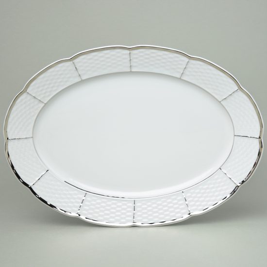 Dish oval 36 cm, Thun 1794, karlovarský porcelán, MENUET platinum