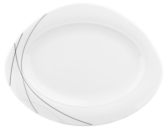 Platter oval 31 cm, Trio 71381 Highline, Seltmann Porcelain