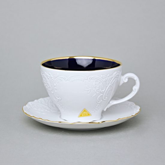 Cup tea 200 ml and saucer, Opera Cobalt blue, Cesky porcelan a.s.