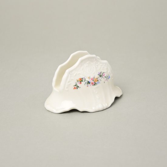 Napkin holder, Thun 1794 Carlsbad porcelain, BERNADOTTE ivory + flowers