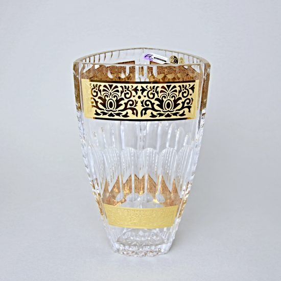Crystal Vase "Triangle" Romantic, v: 255 mm, Gold, Ales Zverina - AZ Design
