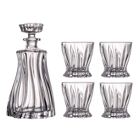 Crystal whiskey set Plantica 1+4, Aurum Crystal