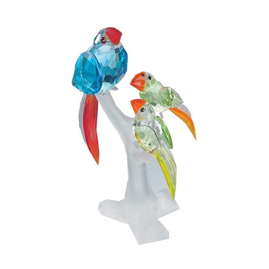 Papouščí rodina 88 x 62 mm, Křišťálové dárky a dekorace PRECIOSA